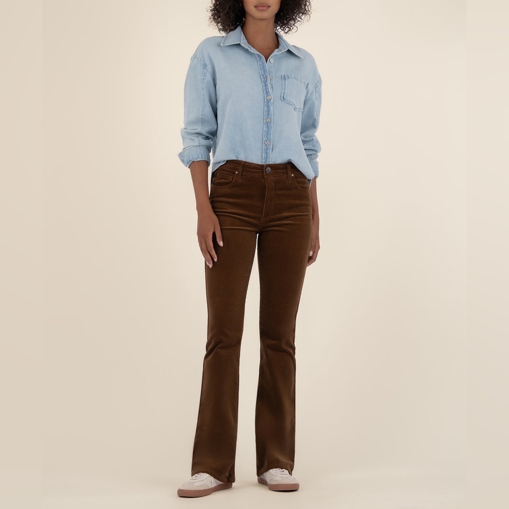 KUT from the Kloth Ana Fab Ab High Waist Flare Corduroy Jeans size 10